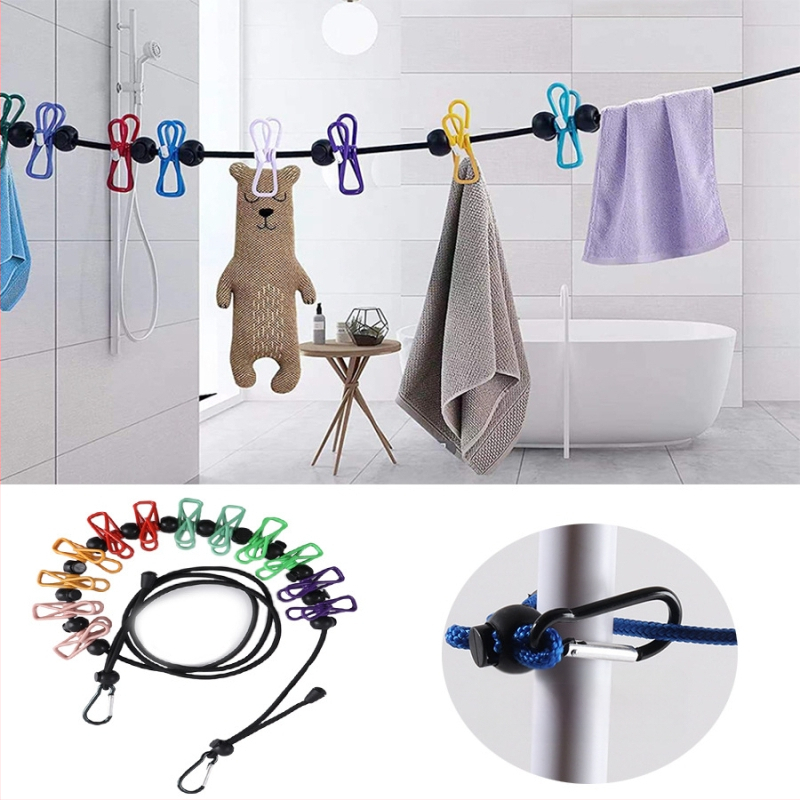 Drabužių džiovyklės lynas – be gręžimo, lengvai nešiojamas kelionėms, vėjo atsparus, plastikinės dangos, sulankstomas ir reguliuojamas ilgis