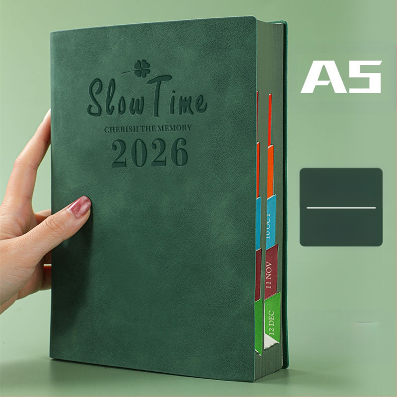 Σημειωματάριο με κάλυμμα από συνθετικό δέρμα, δέσιμο με γραμμές, χαρτί Dowling, 80 gsm, 300–400 σελίδες, ημερήσιο προγραμματισμό και διαχείριση χρόνου