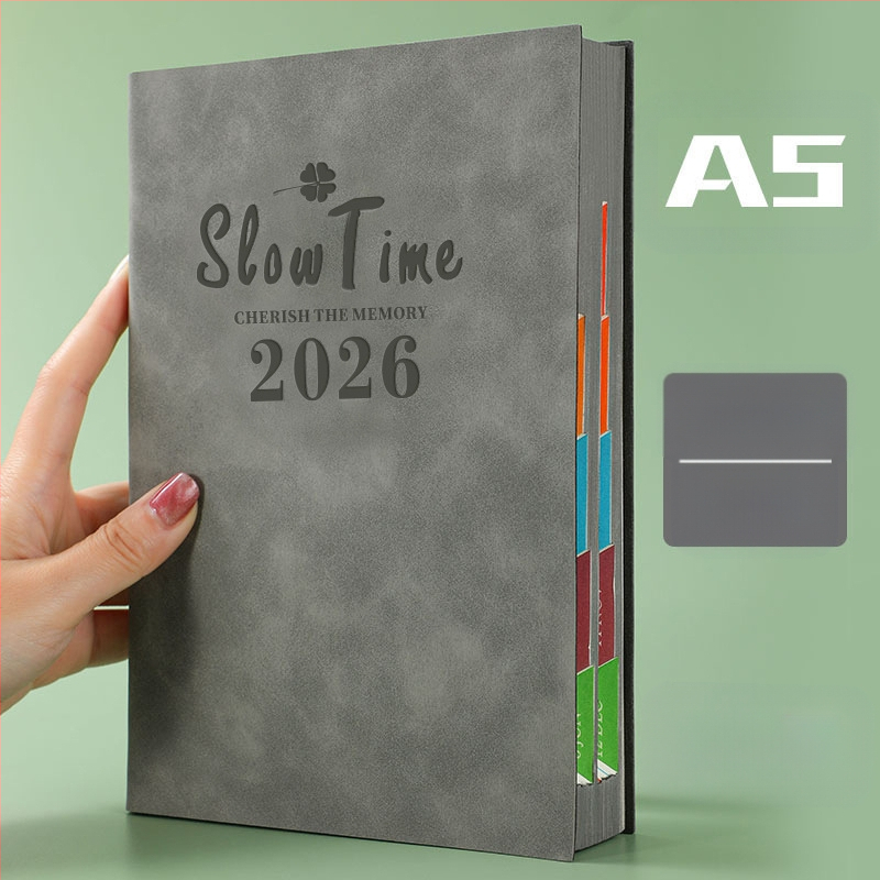 Σημειωματάριο με κάλυμμα από συνθετικό δέρμα, δέσιμο με γραμμές, χαρτί Dowling, 80 gsm, 300–400 σελίδες, ημερήσιο προγραμματισμό και διαχείριση χρόνου