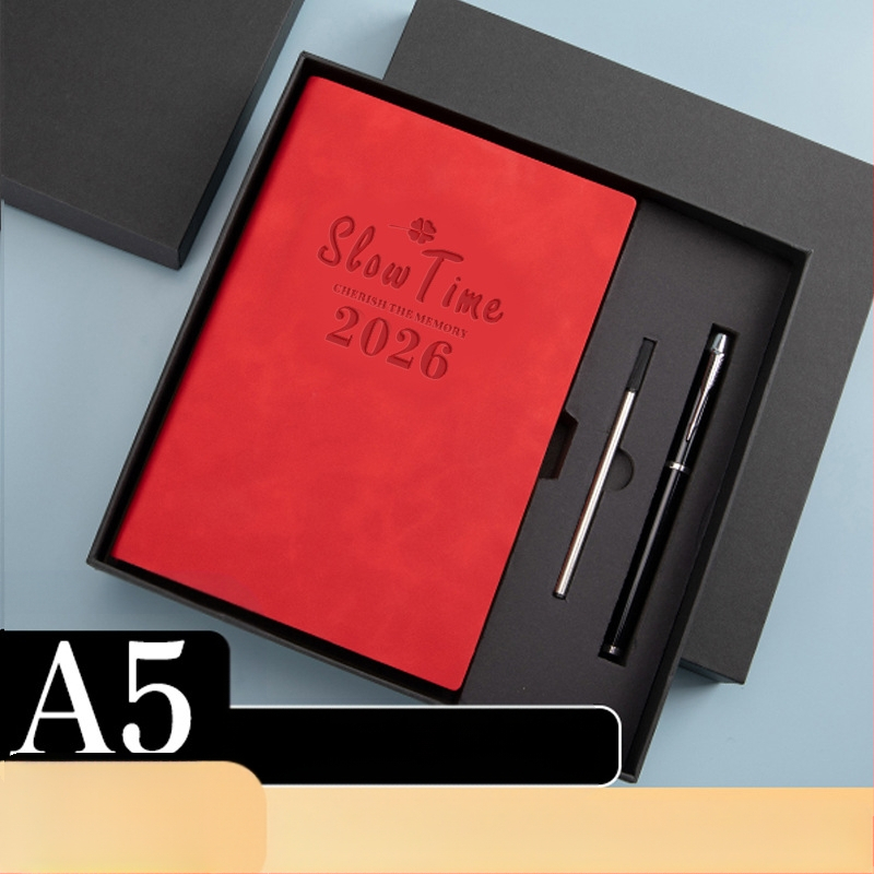 Σημειωματάριο με κάλυμμα από συνθετικό δέρμα, δέσιμο με γραμμές, χαρτί Dowling, 80 gsm, 300–400 σελίδες, ημερήσιο προγραμματισμό και διαχείριση χρόνου