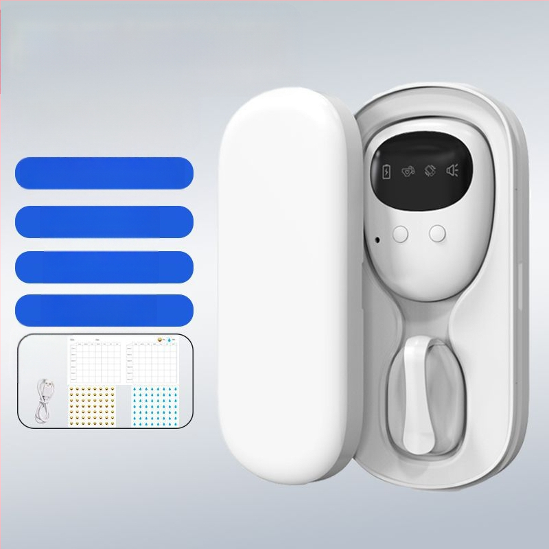 Belaidis įspėjimo monitorius dėl šlapimo drėgmės kūdikiams ir senyviems; įspėjimo režimai: skambutis, vibracija arba skambutis+ vibracija; įrenginio svoris 256 g; pakuotė 50 vnt