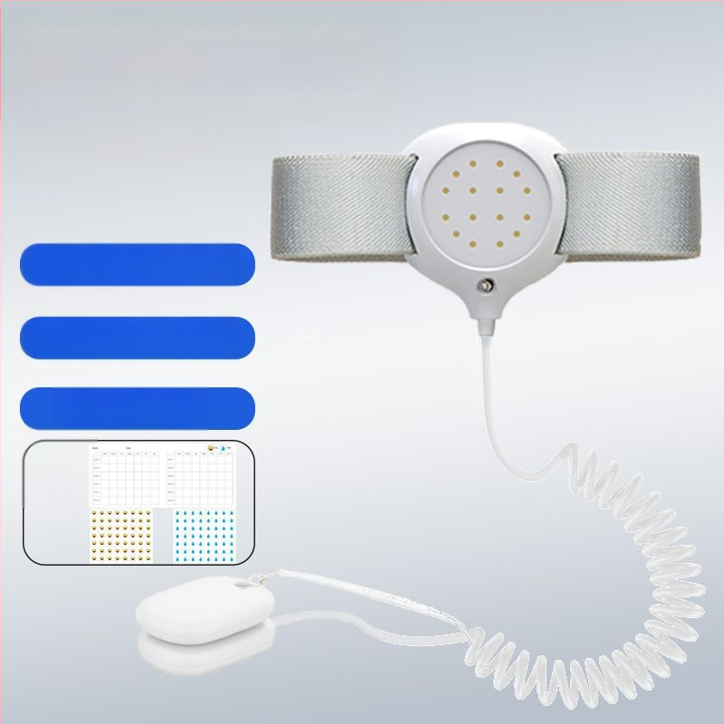 Belaidis įspėjimo monitorius dėl šlapimo drėgmės kūdikiams ir senyviems; įspėjimo režimai: skambutis, vibracija arba skambutis+ vibracija; įrenginio svoris 256 g; pakuotė 50 vnt