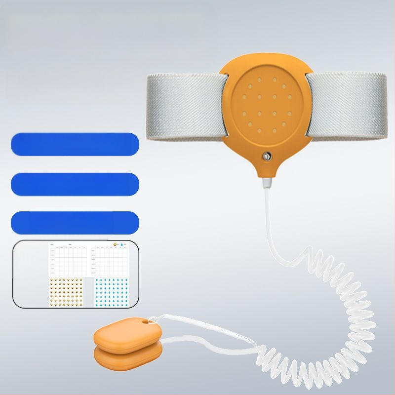 Belaidis įspėjimo monitorius dėl šlapimo drėgmės kūdikiams ir senyviems; įspėjimo režimai: skambutis, vibracija arba skambutis+ vibracija; įrenginio svoris 256 g; pakuotė 50 vnt