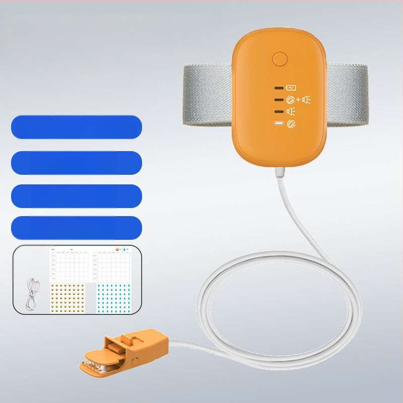 Belaidis įspėjimo monitorius dėl šlapimo drėgmės kūdikiams ir senyviems; įspėjimo režimai: skambutis, vibracija arba skambutis+ vibracija; įrenginio svoris 256 g; pakuotė 50 vnt