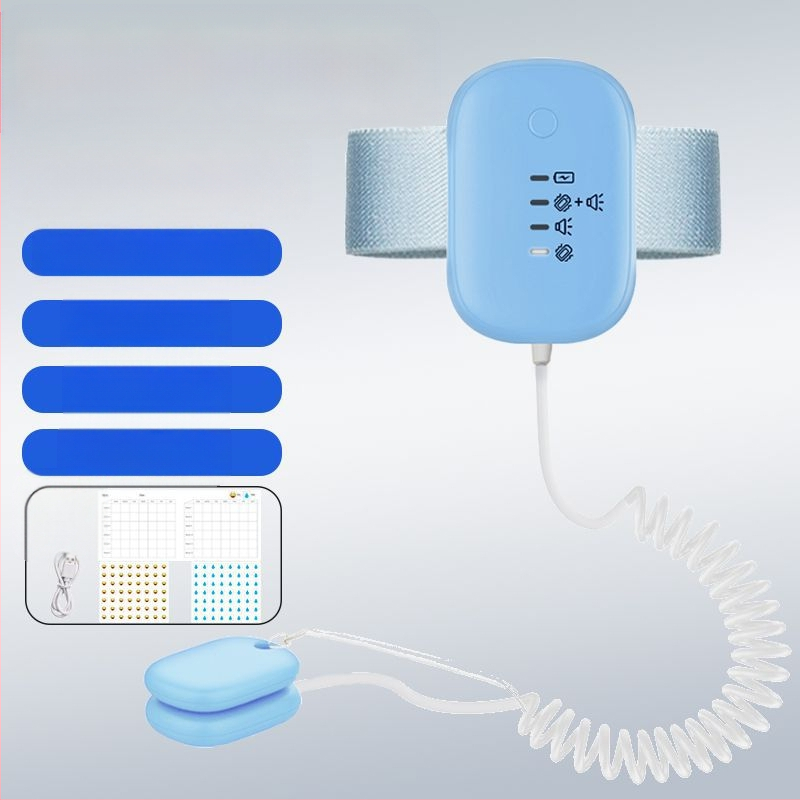 Belaidis įspėjimo monitorius dėl šlapimo drėgmės kūdikiams ir senyviems; įspėjimo režimai: skambutis, vibracija arba skambutis+ vibracija; įrenginio svoris 256 g; pakuotė 50 vnt