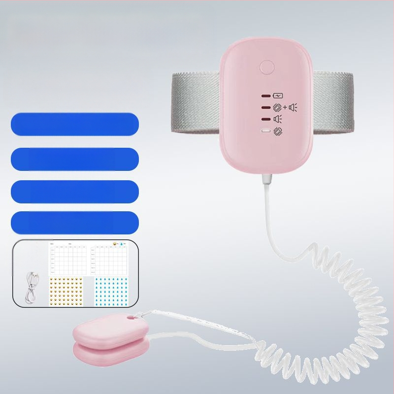 Belaidis įspėjimo monitorius dėl šlapimo drėgmės kūdikiams ir senyviems; įspėjimo režimai: skambutis, vibracija arba skambutis+ vibracija; įrenginio svoris 256 g; pakuotė 50 vnt