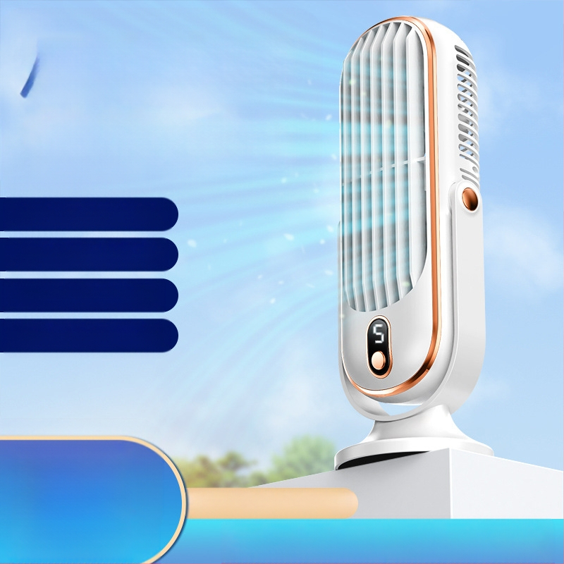 Επιτραπέζιος επαναφορτιζόμενος USB ανεμιστήρας με κινητήρα χωρίς ψήκτρες και ψηφιακή οθόνη, 3 ταχύτητες, διάρκεια μπαταρίας 6–8 ωρών