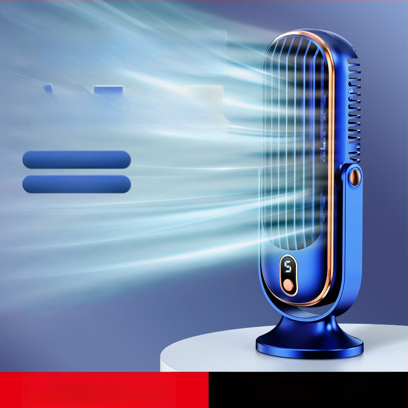 Επιτραπέζιος επαναφορτιζόμενος USB ανεμιστήρας με κινητήρα χωρίς ψήκτρες και ψηφιακή οθόνη, 3 ταχύτητες, διάρκεια μπαταρίας 6–8 ωρών