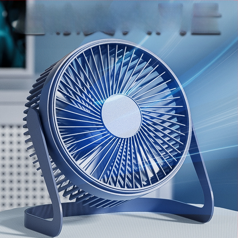 USB настолен вентилатор, 5 лopatки, 2 скорости, 2,5 W, тих до 36 dB