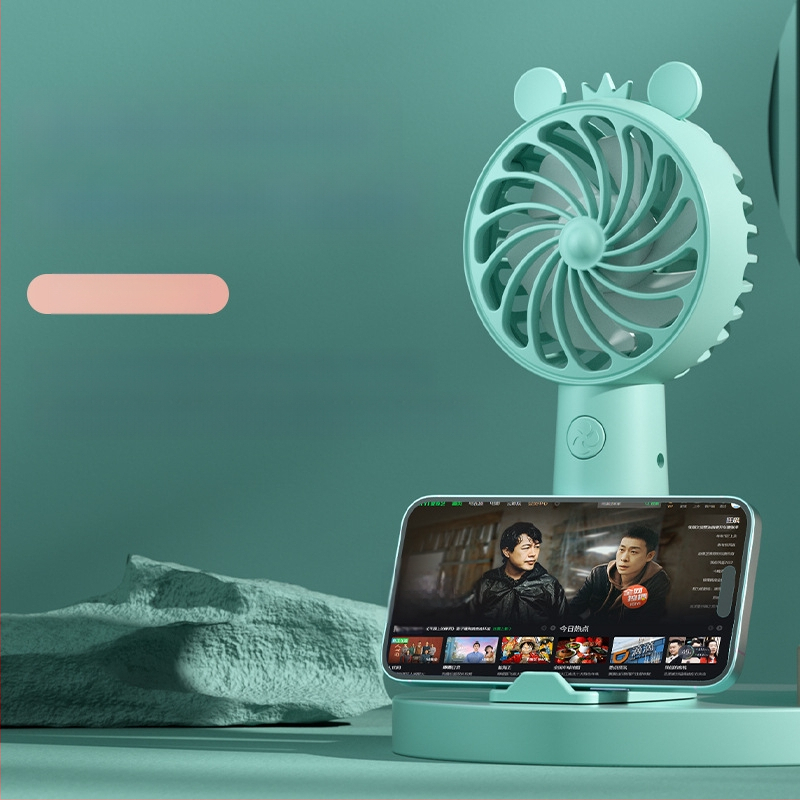 USB stalo lempos ventiliatorius su apšvietimu, 3 greičiai, mechaninis režimas, išimama baterija