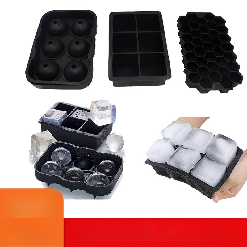 Silicone ledų formų rinkinys, 6 vnt., apvalios formos su 4 skylėmis, talpa 200 ml, greitas užšaldymas, lengvas išėmimas