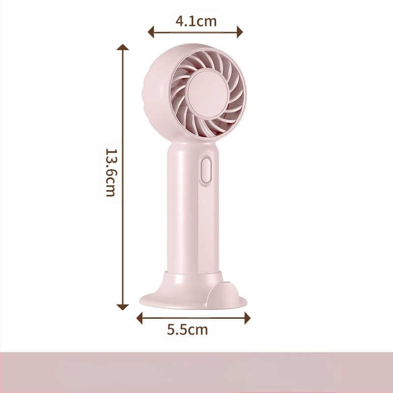 Rankinis purškimo ventiliatorius, nešiojamas mini USB įkrovimas, 6 mentelės, su šepetėlių varikliu, 3 greičiai, keičiamas Li-ion akumuliatorius 500–800 mAh