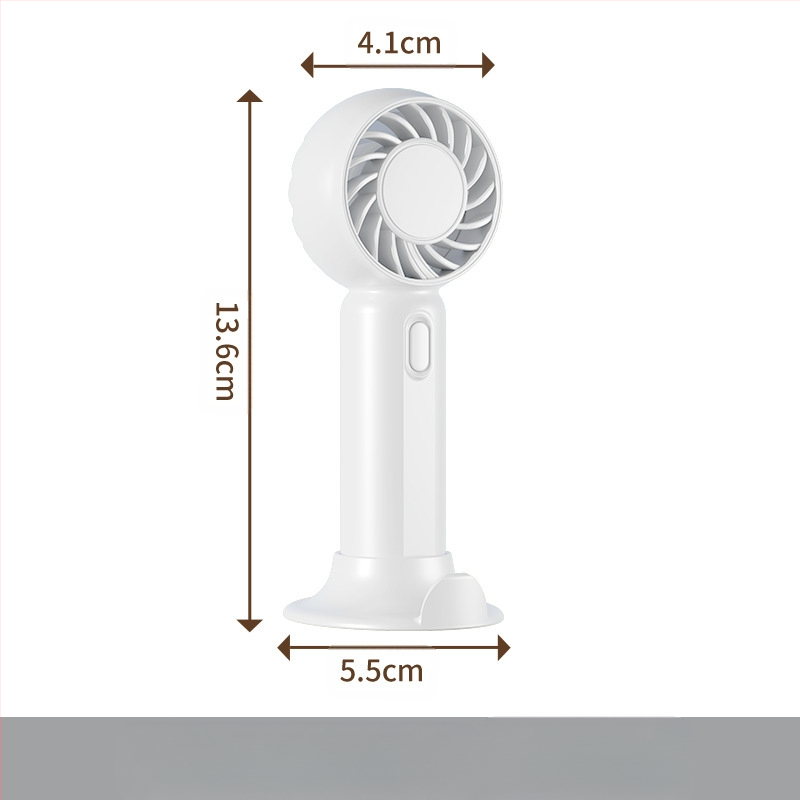 Rankinis purškimo ventiliatorius, nešiojamas mini USB įkrovimas, 6 mentelės, su šepetėlių varikliu, 3 greičiai, keičiamas Li-ion akumuliatorius 500–800 mAh