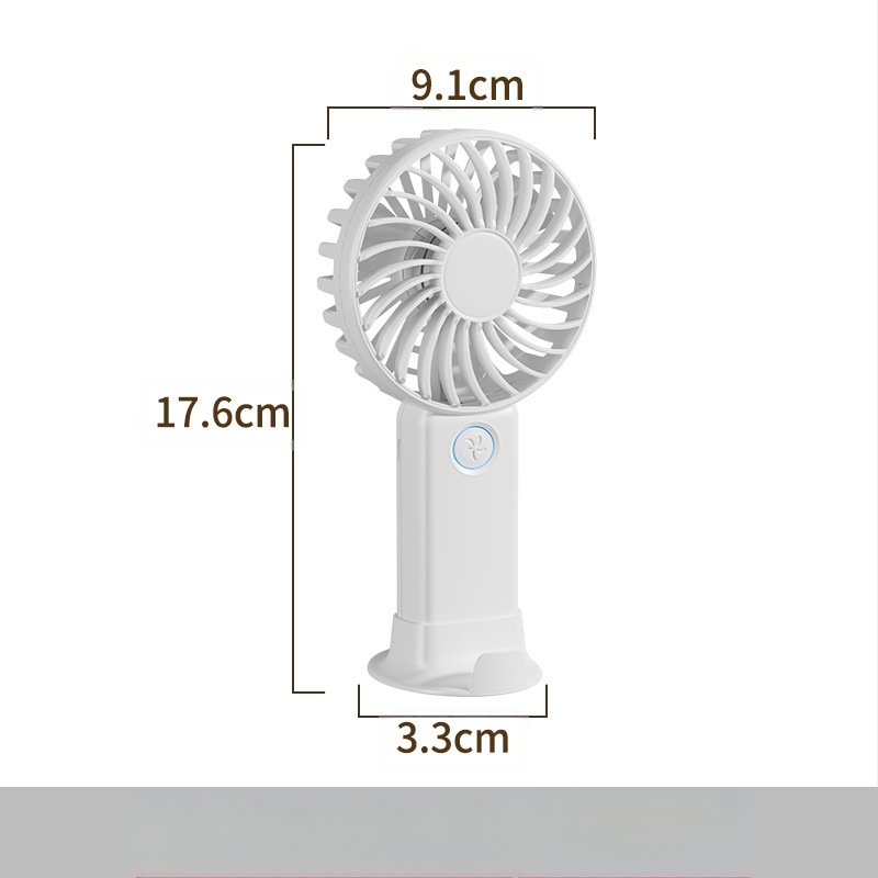 Rankinis purškimo ventiliatorius, nešiojamas mini USB įkrovimas, 6 mentelės, su šepetėlių varikliu, 3 greičiai, keičiamas Li-ion akumuliatorius 500–800 mAh