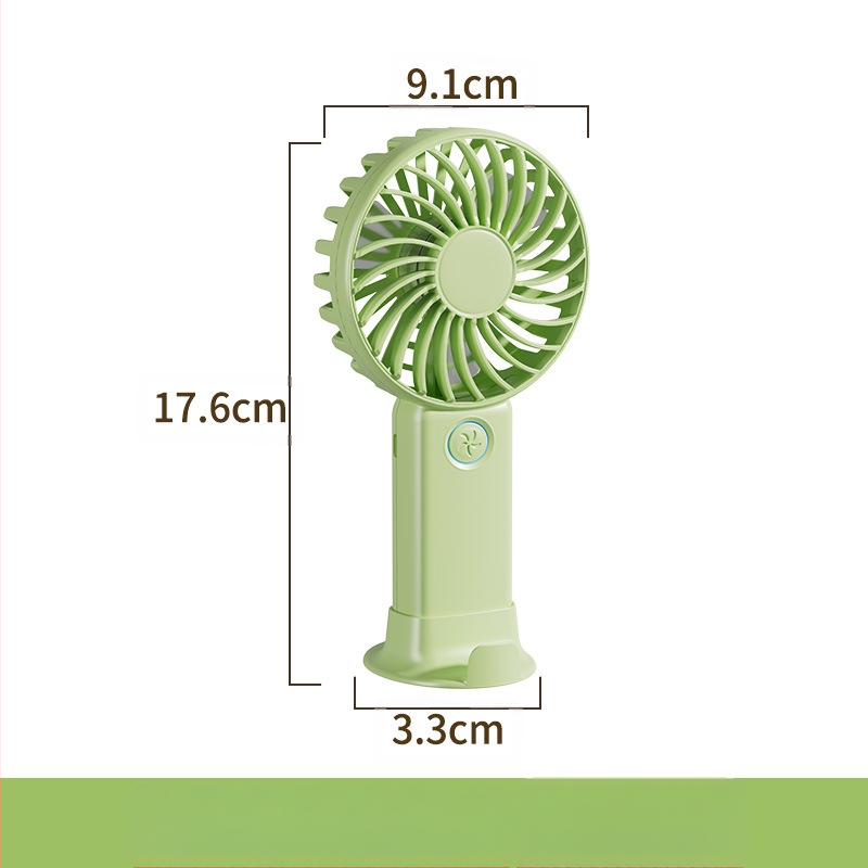 Rankinis purškimo ventiliatorius, nešiojamas mini USB įkrovimas, 6 mentelės, su šepetėlių varikliu, 3 greičiai, keičiamas Li-ion akumuliatorius 500–800 mAh