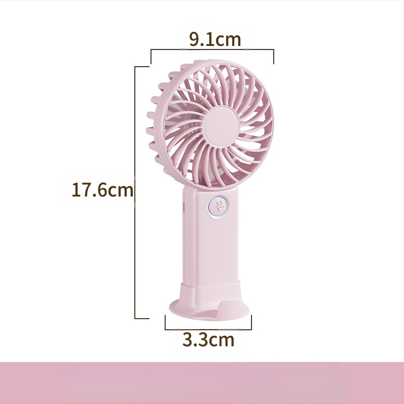 Rankinis purškimo ventiliatorius, nešiojamas mini USB įkrovimas, 6 mentelės, su šepetėlių varikliu, 3 greičiai, keičiamas Li-ion akumuliatorius 500–800 mAh