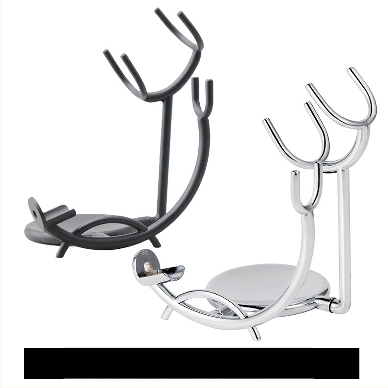 Държач за четка за бръснене — многофункционален, от железна сплав, с пяна четка и инструмент за контуриране на лицето