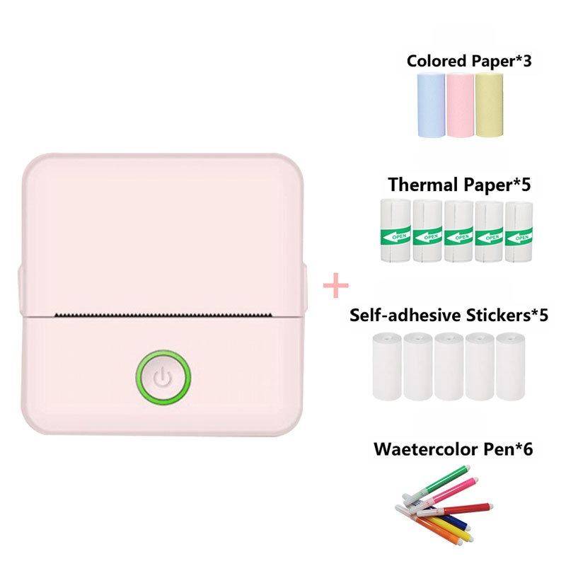 Μίνι φορητός θερμικός εκτυπωτής — USB διασύνδεση, θερμικό χαρτί 57x25 mm, ενσωματωμένη μπαταρία λιθίου, συμβατότητα Apple/Android