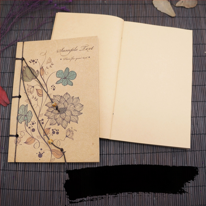 Ημερολόγιο Suiyue Square | Kraft χαρτί | χειροποίητο δέσιμο με νήμα | ρετρό νοσταλγίας στυλ | βάρος χαρτιού 80