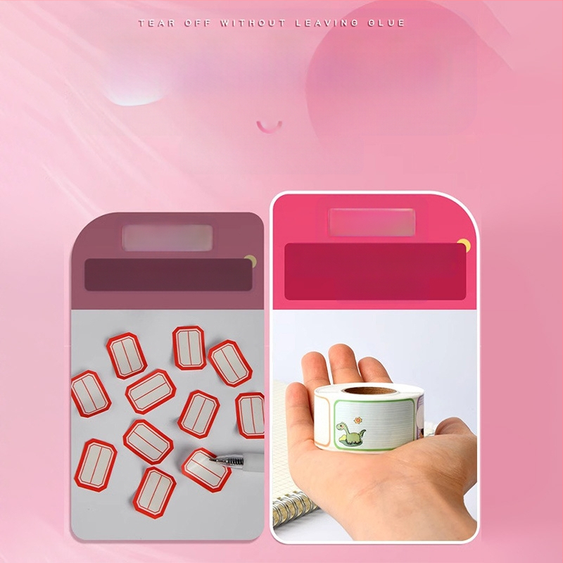 JZXMT-001KMY Rankraštinė vardų lipdukas, ruloninė lipdukinė etiketė klasei, 300 lipdukų puslapyje