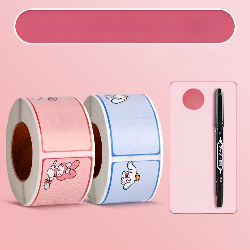 JZXMT-001KMY Rankraštinė vardų lipdukas, ruloninė lipdukinė etiketė klasei, 300 lipdukų puslapyje