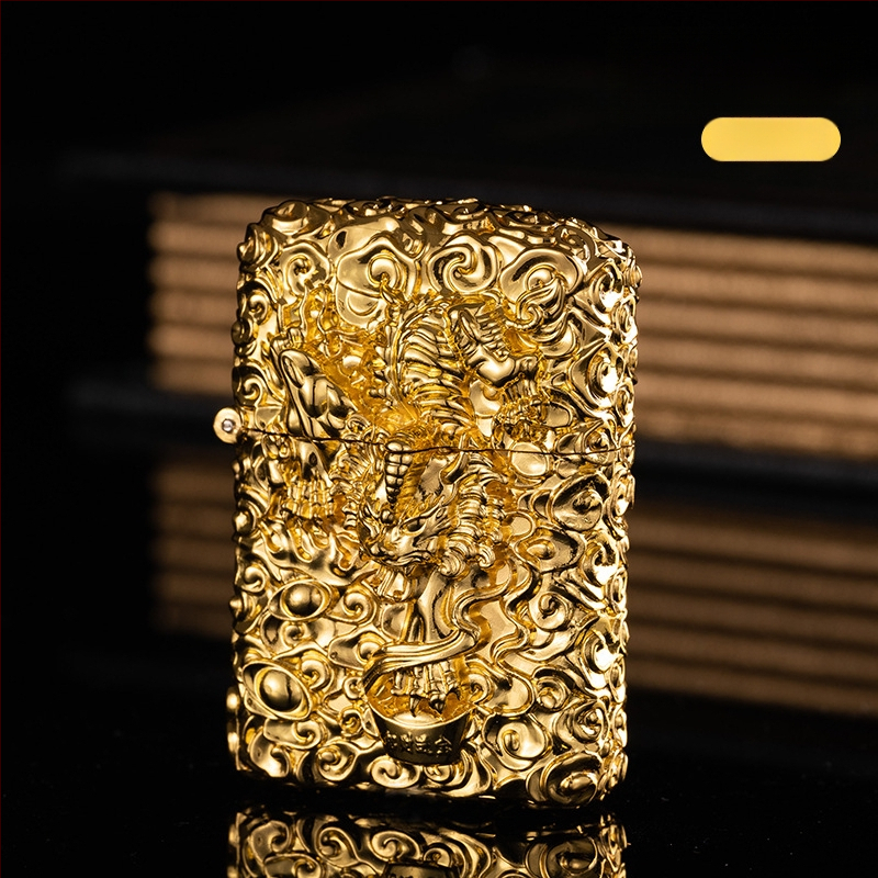 Αναπτήρας κηροζίνης με μεταλλικό σώμα, επαναχρησιμοποιούμενος, μοντέρνο μινιμαλιστικό στυλ, χωρίς προστασία από τον άνεμο