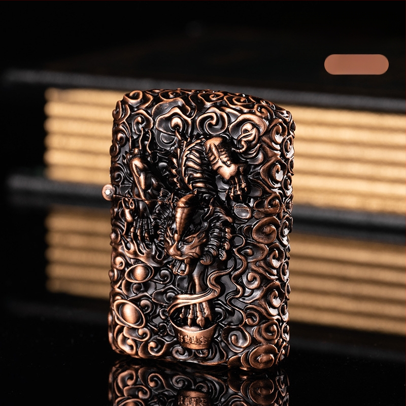 Αναπτήρας κηροζίνης με μεταλλικό σώμα, επαναχρησιμοποιούμενος, μοντέρνο μινιμαλιστικό στυλ, χωρίς προστασία από τον άνεμο