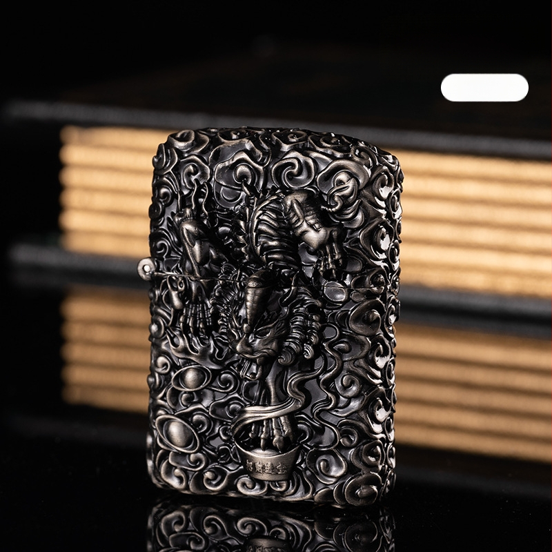 Αναπτήρας κηροζίνης με μεταλλικό σώμα, επαναχρησιμοποιούμενος, μοντέρνο μινιμαλιστικό στυλ, χωρίς προστασία από τον άνεμο