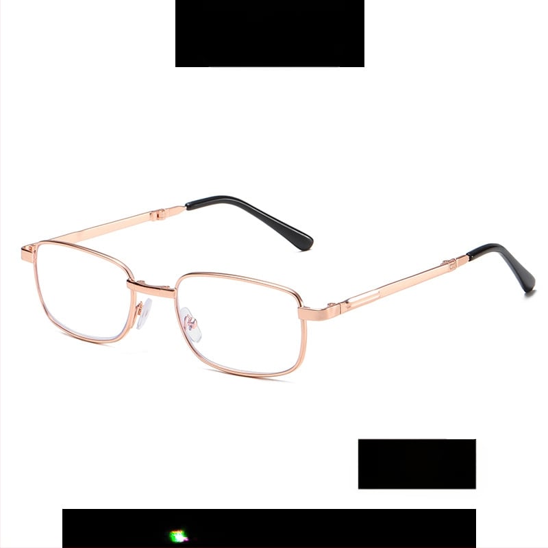 Unisex skaitymo akiniai, sulankstomi, anti-mėlynos šviesos, HD lęšiai iš dervos, metalinis rėmas