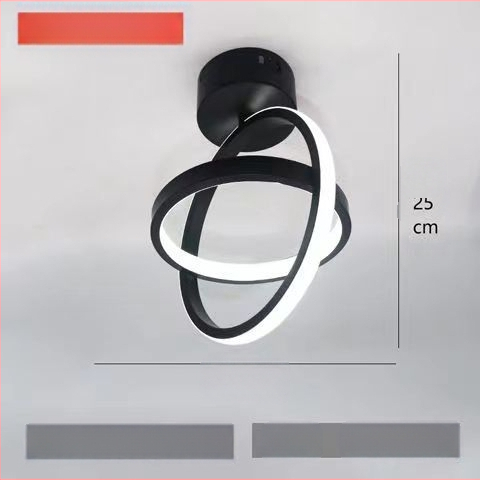 LED таванна лампа със стоманено тяло и PVC абажур, 220V, обхват 5–10 м², подходяща за коридор и антре