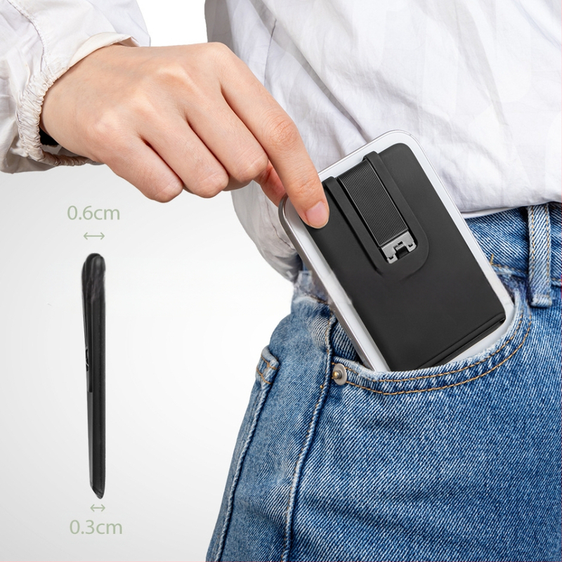 Silikoninis kortelių laikiklis mobiliam telefonui su stovu - vientisas dizainas, karšto presavimo technologija, kortelių kišenė