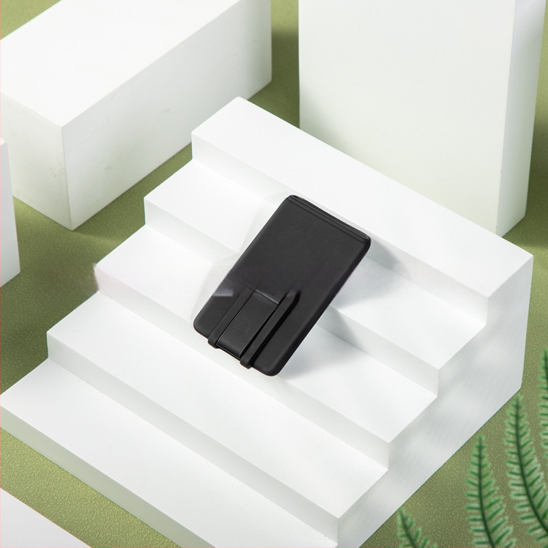 Silikoninis kortelių laikiklis mobiliam telefonui su stovu - vientisas dizainas, karšto presavimo technologija, kortelių kišenė