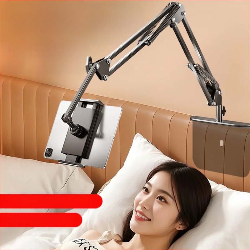 Настолна въртяща се държач за телефон с алуминиева конструкция — универсална съвместимост, механизъм за въртене, 2024 г.