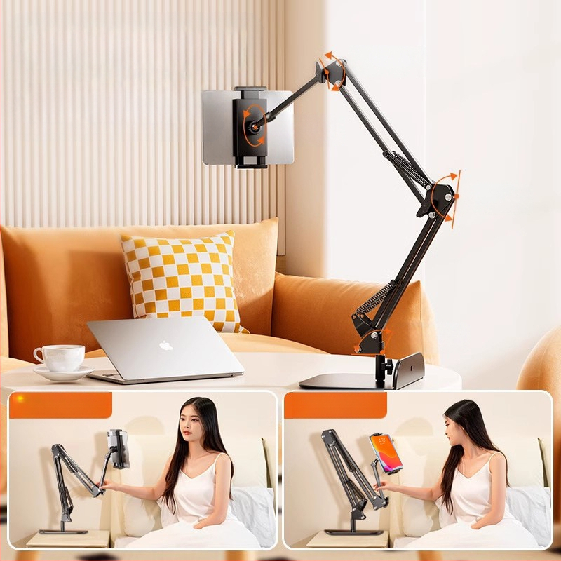 Настолна въртяща се държач за телефон с алуминиева конструкция — универсална съвместимост, механизъм за въртене, 2024 г.