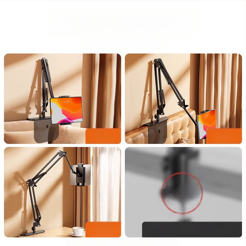 Настолна въртяща се държач за телефон с алуминиева конструкция — универсална съвместимост, механизъм за въртене, 2024 г.