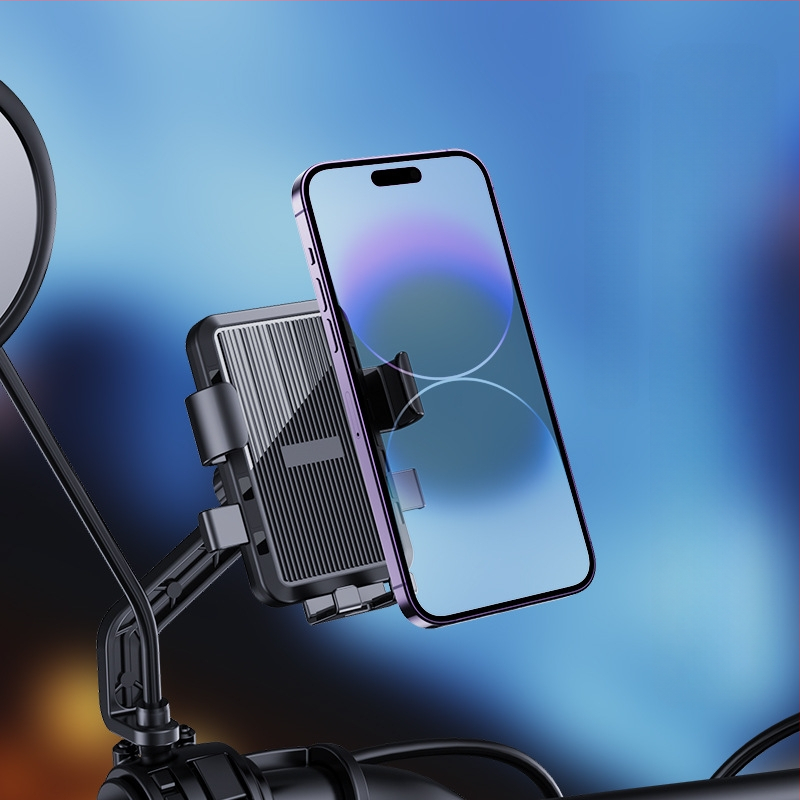 Универсален държач за телефон за кормило на електрически велосипеди и мотоциклети, удароустойчив пластмасов монтаж