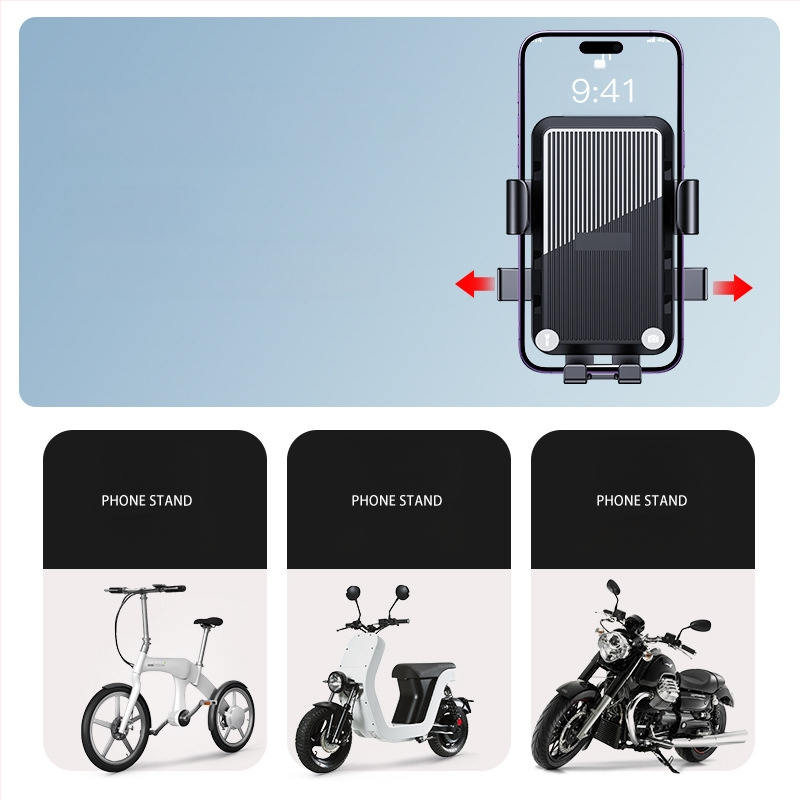 Универсален държач за телефон за кормило на електрически велосипеди и мотоциклети, удароустойчив пластмасов монтаж