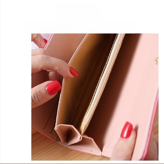 Γυναικείο πορτοφόλι PU δέρμα, ευρύχωρο κλατς με θήκη για κινητό και θήκη καρτών