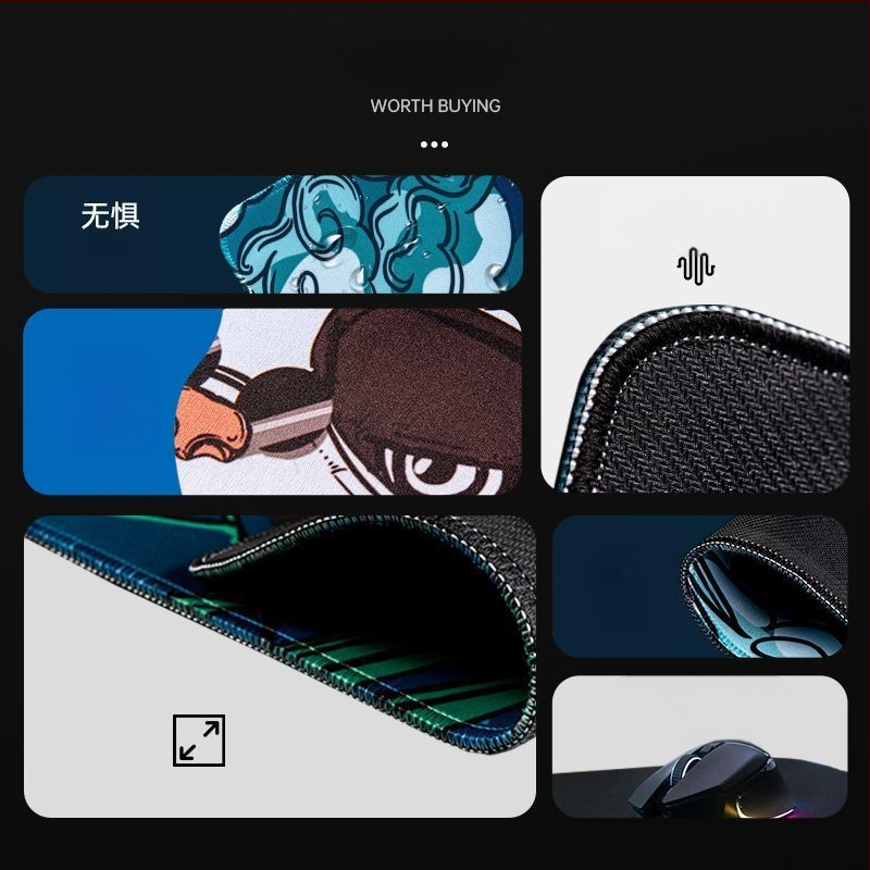 Gamer íróasztal alátét, természetes gumi, csúszásmentes, hőátviteles nyomtatás, logó testreszabás