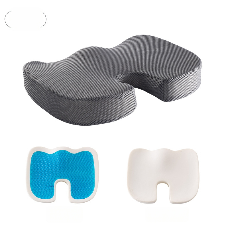 Μαξιλάρι καθίσματος με μνήμης αφρό για γραφείο και αυτοκίνητο, μονόχρωμο, πολυεστερικό ύφασμα