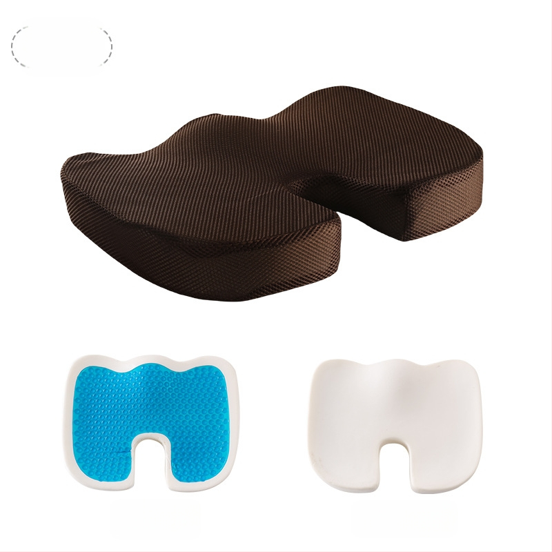 Μαξιλάρι καθίσματος με μνήμης αφρό για γραφείο και αυτοκίνητο, μονόχρωμο, πολυεστερικό ύφασμα