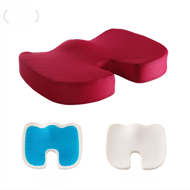 Μαξιλάρι καθίσματος με μνήμης αφρό για γραφείο και αυτοκίνητο, μονόχρωμο, πολυεστερικό ύφασμα