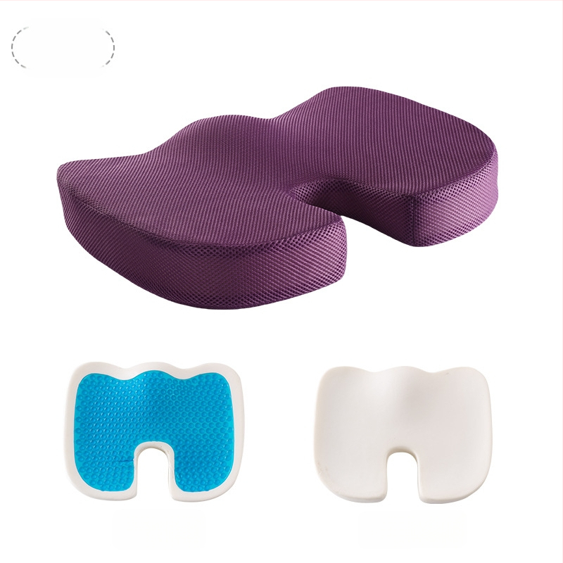 Μαξιλάρι καθίσματος με μνήμης αφρό για γραφείο και αυτοκίνητο, μονόχρωμο, πολυεστερικό ύφασμα