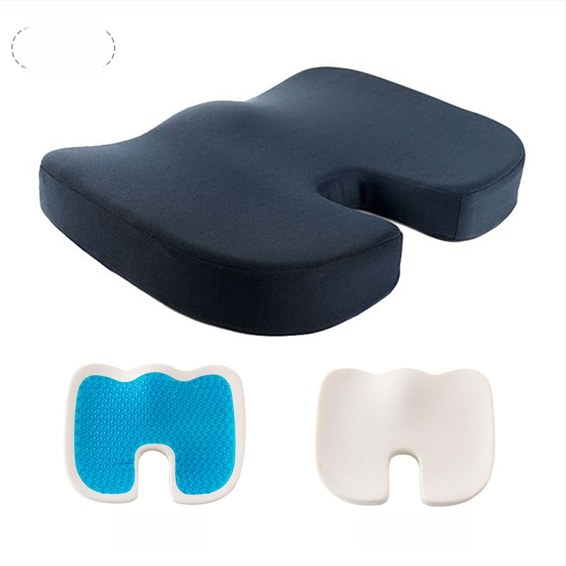 Μαξιλάρι καθίσματος με μνήμης αφρό για γραφείο και αυτοκίνητο, μονόχρωμο, πολυεστερικό ύφασμα