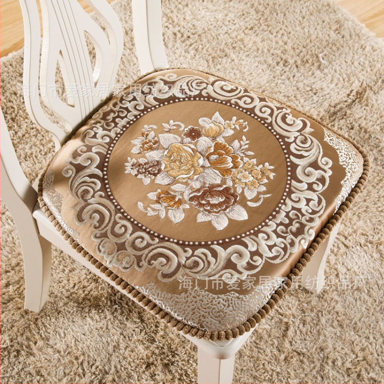 Σκανδιναβικό μαξιλαράκι καρεκλας σε σχήμα U, μοτίβο φυτών και λουλουδιών, πολυεστερική ίνα