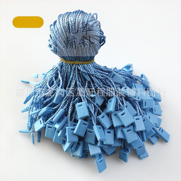 Κορδόνι ετικετών ενδύματος με τετράγωνες χάντρες, πολυεστερική γραμμή και πλαστικό κούμπωμα — επαναχρησιμοποιούμενο και προσαρμοζόμενο