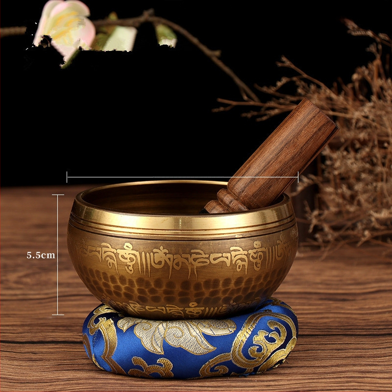 Κύπελλο ήχου για διαλογισμό με μάντρα έξι χαρακτήρων (Υλικό: Χαλκός; Κατασκευή: Χειροποίητο; Κατηγορία: Κύπελλο; Χρήση: Θρησκευτικά αντικείμενα; Καθαρό βάρος: 1)