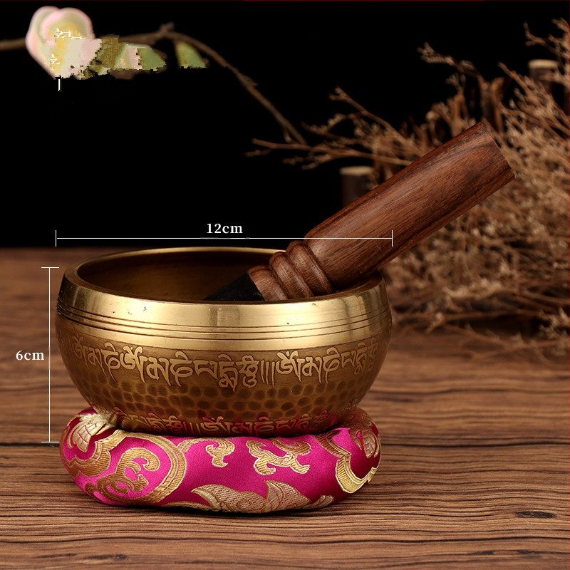 Κύπελλο ήχου για διαλογισμό με μάντρα έξι χαρακτήρων (Υλικό: Χαλκός; Κατασκευή: Χειροποίητο; Κατηγορία: Κύπελλο; Χρήση: Θρησκευτικά αντικείμενα; Καθαρό βάρος: 1)