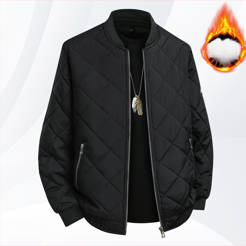 Ανδρικό μπουφάν χειμωνιάτικο με γέμισμα πολυεστερικό, σε στυλ cardigan, με φερμουάρ