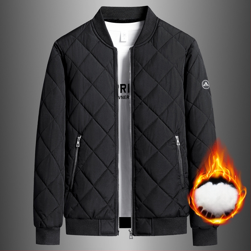 Ανδρικό μπουφάν χειμωνιάτικο με γέμισμα πολυεστερικό, σε στυλ cardigan, με φερμουάρ